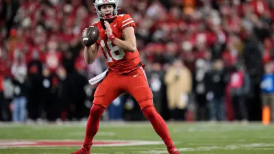 Ohio State Buckeyes quarterback Will Howard (18) throws during the second half of the College Football Playoff first round game against the Tennessee Volunteers at Ohio Stadium in Columbus on Dec. 22