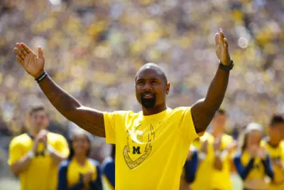 Sep 3, 2016; Ann Arbor, MI, USA; Michigan Wolverines former player Charles Woodson is introduced during the first half of the game against the Hawaii Warriors at Michigan Stadium.